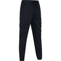 Trousers Cathay Cotton Twill Cuffed Multi-Pocket Cargo Jogger Pants in Sky Captain Navy