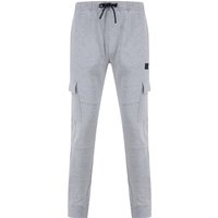 Sweatpants Veyle Multi-Pocket Cargo Style Cuffed Joggers in Light Grey Marl