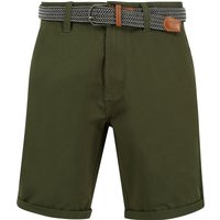 Shorts Sheringham Cotton Twill Chino Shorts With Woven Belt in Deep Depths Green Shorts Sheringham Cotton Twill Chino Shorts With Woven Belt in Deep Depths Green