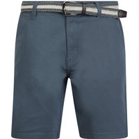 Shorts Emiliano Stretch Cotton Twill Chino Shorts with Woven Belt in China Blue Shorts Emiliano Stretch Cotton Twill Chino Shorts with Woven Belt in China Blue