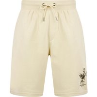 Jogger Shorts Tavon Graphic Motif Brushback Fleece Jogger Shorts in Summer Sand Jogger Shorts Tavon Graphic Motif Brushback Fleece Jogger Shorts in Summer Sand