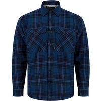 Shirts Kotka Borg Lined Cotton Flannel Checked Overshirt Jacket in Blue Check Shirts Kotka Borg Lined Cotton Flannel Checked Overshirt Jacket in Blue Check