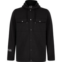 Hoodies Sweatshirts Phantom Hooded Brushback Fleece Overshirt Jacket in Jet Black Hoodies Sweatshirts Phantom Hooded Brushback Fleece Overshirt Jacket in Jet Black