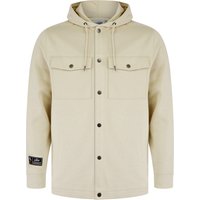Hoodies Sweatshirts Phantom Hooded Brushback Fleece Overshirt Jacket in Stone Hoodies Sweatshirts Phantom Hooded Brushback Fleece Overshirt Jacket in Stone