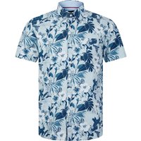 Shirts Halona Tropical Floral Print Short Sleeve Cotton Hawaiian Shirt in Angel Falls Blue – Kensington Eastside Shirts Halona Tropical Floral Print Short Sleeve Cotton Hawaiian Shirt in Angel Falls Blue – Kensington Eastside