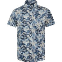 Shirts Pattaya Tropical Floral Print Short Sleeve Cotton Hawaiian Shirt in Blue Flower Shirts Pattaya Tropical Floral Print Short Sleeve Cotton Hawaiian Shirt in Blue Flower