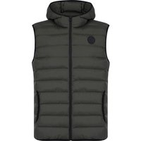 Coats Jackets Dallon Quilted Puffer Gilet with Hood in Khaki Coats Jackets Dallon Quilted Puffer Gilet with Hood in Khaki