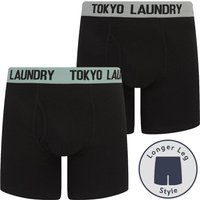 Mens Underwear Wexler Pack Long Length Boxer Shorts Set in Light Grey Marl Jadeite Green
