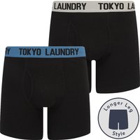 Mens Underwear Wexler Pack Long Length Boxer Shorts Set in Jet Stream White Quiet Harbor Blue Mens Underwear Wexler Pack Long Length Boxer Shorts Set in Jet Stream White Quiet Harbor Blue
