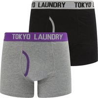 Mens Underwear Wansdown Pack Boxer Shorts Set in Light Grey Marl Royal Purple Mens Underwear Wansdown Pack Boxer Shorts Set in Light Grey Marl Royal Purple