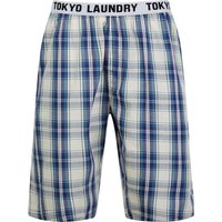 Loungewear Medi Yarn Dyed Check Cotton Elastic Wasit Lounge Shorts in Skipper Blue Loungewear Medi Yarn Dyed Check Cotton Elastic Wasit Lounge Shorts in Skipper Blue
