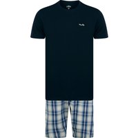 Loungewear Tengen Piece Jersey Cotton Crew Neck Shirt and Check Shorts Lounge Set in Sky Captain Navy Loungewear Tengen Piece Jersey Cotton Crew Neck Shirt and Check Shorts Lounge Set in Sky Captain Navy
