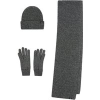 Accessory Ovie Matching Rib Knit Hat, Scarf and Gloves Set in Black One Size Accessory Ovie Matching Rib Knit Hat, Scarf and Gloves Set in Black One Size