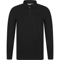 Polo Shirts Landers Long Sleeve Cotton Jersey Polo Shirt in Jet Black Polo Shirts Landers Long Sleeve Cotton Jersey Polo Shirt in Jet Black