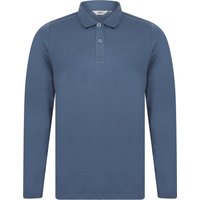 Polo Shirts Landers Long Sleeve Cotton Jersey Polo Shirt in Vintage Indigo Polo Shirts Landers Long Sleeve Cotton Jersey Polo Shirt in Vintage Indigo