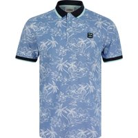Polo Shirts Milo Cotton Blend Pique Tropical Hawaiian Print Polo Shirt in Light Blue Polo Shirts Milo Cotton Blend Pique Tropical Hawaiian Print Polo Shirt in Light Blue