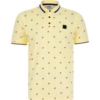 Polo Shirts Tierra Cotton Pique Tropical Hawaiian Print Polo Shirt in Transparent Yellow Polo Shirts Tierra Cotton Pique Tropical Hawaiian Print Polo Shirt in Transparent Yellow