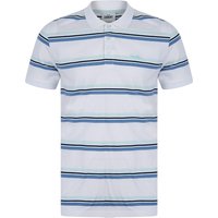 Polo Shirts Haydin Yarn Dyed Stripe Cotton Pique Polo Shirt in Optic White Polo Shirts Haydin Yarn Dyed Stripe Cotton Pique Polo Shirt in Optic White