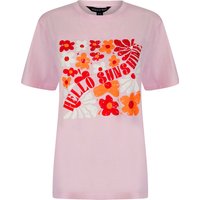 Shirts Caprice Graphic Motif Cotton Jersey Crew Neck Acid Wash Shirt in Pink – Weekend Vibes