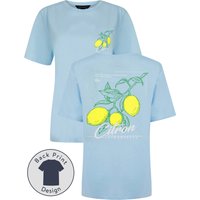 Shirts Citron Graphic Motif Cotton Crew Neck Shirt with Back-Print in Baby Blue – Weekend Vibes Shirts Citron Graphic Motif Cotton Crew Neck Shirt with Back-Print in Baby Blue – Weekend Vibes
