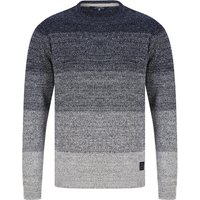 Jumpers Dusen Graduated Colour Block Knitted Jumper in Navy