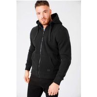 Hoodies Sweatshirts Bolo Zip Through Chunky Hoodie With Borg Lining In Black – Dissident