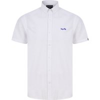 Shirts Tiberius Short Sleeve Oxford Cotton Shirt in White Shirts Tiberius Short Sleeve Oxford Cotton Shirt in White