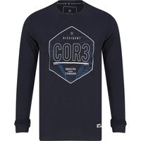 Long Sleeve Tops Bridge Graphic Motif Cotton Jersey Long Sleeve Top in Sky Captain Navy – Dissident Long Sleeve Tops Bridge Graphic Motif Cotton Jersey Long Sleeve Top in Sky Captain Navy – Dissident
