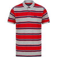 Polo Shirts Valler Striped Cotton Pique Polo Shirt in Barados Cherry Polo Shirts Valler Striped Cotton Pique Polo Shirt in Barados Cherry