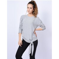 Jumpers Cloverfield Tie Front Jumper in Light Grey Marl – Plum Tree Jumpers Cloverfield Tie Front Jumper in Light Grey Marl – Plum Tree