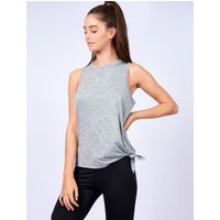 Vests Briella Tie Side Sleeveless Vest Top in Mid Grey Marl Active Vests Briella Tie Side Sleeveless Vest Top in Mid Grey Marl Active