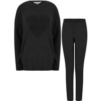 Loungewear Darcey Love Heart Motif Pc Jersey Knit Top Pants Lounge Set in Jet Black – Amara Reya L Loungewear Darcey Love Heart Motif Pc Jersey Knit Top Pants Lounge Set in Jet Black – Amara Reya L