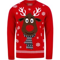 Jumpers Men’s Rudolph Scarf Motif Novelty Christmas Jumper in George Red – Merry Christmas Jumpers Men’s Rudolph Scarf Motif Novelty Christmas Jumper in George Red – Merry Christmas