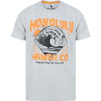 Shirts Honolulu Motif Cotton Jersey Shirt in Light Grey Marl – South Shore Shirts Honolulu Motif Cotton Jersey Shirt in Light Grey Marl – South Shore