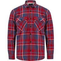 Shirts Kotka Borg Lined Cotton Flannel Checked Overshirt Jacket in Rio Red Check Shirts Kotka Borg Lined Cotton Flannel Checked Overshirt Jacket in Rio Red Check