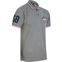 Polo Shirts Parkersburg Cotton Pique Polo Shirt in Mid Grey Marl Polo Shirts Parkersburg Cotton Pique Polo Shirt in Mid Grey Marl