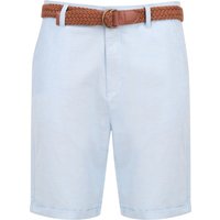 Shorts Zavier Cotton Chino Shorts With Woven Belt in Light Blue Oxford Shorts Zavier Cotton Chino Shorts With Woven Belt in Light Blue Oxford
