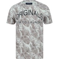 Shirts Kahaluu Motif Palm Print Cotton Jersey Shirt in Sea Foam Green Shirts Kahaluu Motif Palm Print Cotton Jersey Shirt in Sea Foam Green