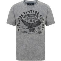 Shirts Springfield Motif Acid Wash Cotton Jersey Shirt In Grey Shirts Springfield Motif Acid Wash Cotton Jersey Shirt In Grey
