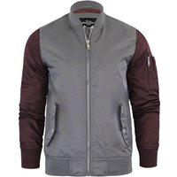Coats Jackets Helsingborg Bomber Jacket with Raglan Sleeves in Grey Burgundy Coats Jackets Helsingborg Bomber Jacket with Raglan Sleeves in Grey Burgundy