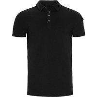 Polo Shirts Joe Cotton Pique Polo Shirt with Military Sleeve Pocket in Black Polo Shirts Joe Cotton Pique Polo Shirt with Military Sleeve Pocket in Black