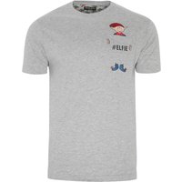 Shirts Elfie Novelty Christmas Shirt with Chest Pocket In Light Grey Marl