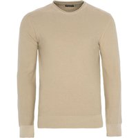 Jumpers WarrenB Crew Neck Cotton Knitted Jumper in Stone