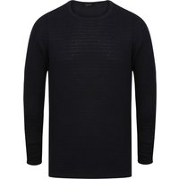 Jumpers West Cotton Crew Neck Textured Jumper in Dark Navy – Dissident Jumpers West Cotton Crew Neck Textured Jumper in Dark Navy – Dissident