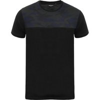 Shirts Rikki Camouflage Print Yoke Crew Neck Shirt in Black Shirts Rikki Camouflage Print Yoke Crew Neck Shirt in Black