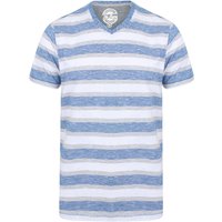 Shirts Fano Cotton Slub V Neck Striped Shirt In Monaco Blue – South Shore Shirts Fano Cotton Slub V Neck Striped Shirt In Monaco Blue – South Shore