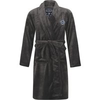 Dressing Gown Men’s Alps Soft Fleece Dressing Gown with Tie Belt in Dark Grey