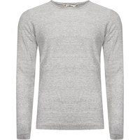 Jumpers Decadence Crew Neck Reverse Knit Jumper in Light Grey Slub