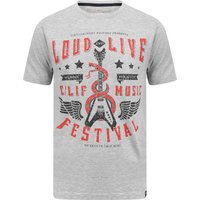 Shirts Loud and Live Motif Cotton Shirt In Light Grey Marl
