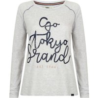 Jumpers Malie Long Sleeve Top with Motif in Ice Grey Marl Jumpers Malie Long Sleeve Top with Motif in Ice Grey Marl